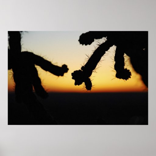 Sunset with Cactus Posters