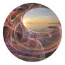 Sunset with Fraktal Round Stickers