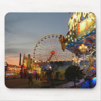 Sunset with fun fair in Bremen, Germany Mouse Pads