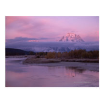 Sunset with Mount Moran in Grand Teton National Post Card