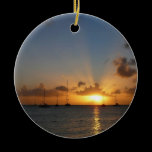 Sunset with Sailboats Ornament