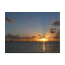 Sunset with Sailboats Postcard
