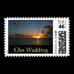 Sunset with Sailboats Wedding Stamps