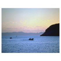 Sunset's afterglow, small boat on Sea of Cortez, M Flyer Design