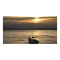 SunsetSailboat051709 Personalized Photo Card