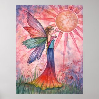 Sunshine and Rainbow Fairy Poster print