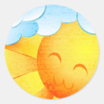 Sunshine and Rainbows Round Stickers