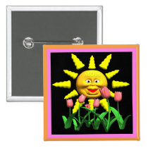 Sunshine and Tulips Mom Buttons buttons
