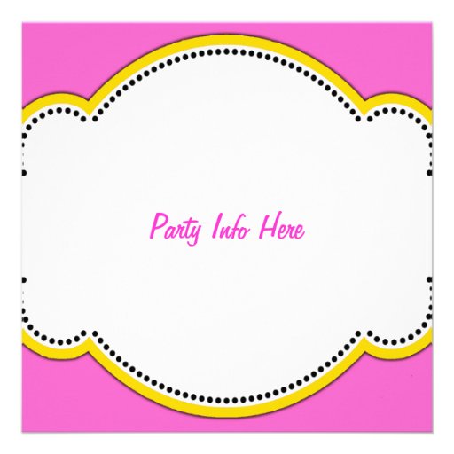 Sunshine Birthday Invite Pink & Yellow