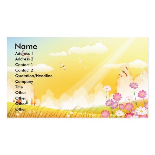 Sunshine Business Card (front side)