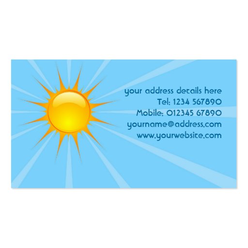 Sunshine Business Card (back side)