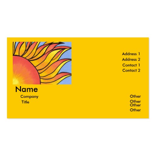 Sunshine Business Card Template (front side)