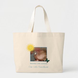 Sunshine & Butterfly: Personalized Baby Tote Bag bag