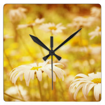 Sunshine Daisies Floral Wall Clock