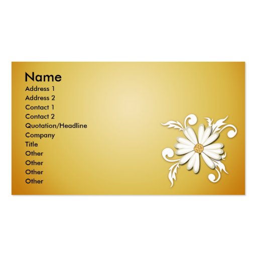 Sunshine Daisy Business Cards (front side)