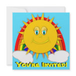 Sunshine Day Rainbow Birthday Party Invitaitons Personalized Invitation