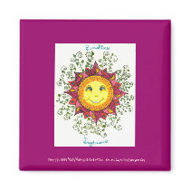 Sunshine Daydreams - 2" Sq. Magnet (fuschia)