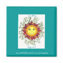 Sunshine Daydreams - 2" Sq. Magnet (peacock) by noobeegin Sunshine Daydreams - 2" Sq. Magnet (peacock)