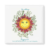 Sunshine Daydreams - 2" Sq. Magnet (white) by noobeegin Sunshine Daydreams - 2" Sq. Magnet (white)