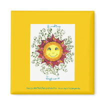 Sunshine Daydreams - 2" Sq. Magnet (yellow orange) by noobeegin Sunshine Daydreams - 2" Sq. Magnet (yellow orange)
