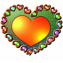 Sunshine Emerald Heart photo sculptures
