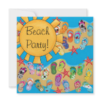 Sunshine Flip Flops Beach Party Personalized Announcement