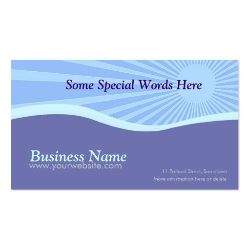 Sunshine Purple Hills Curves Business Card (back side)