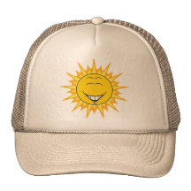 Sunshine Smiley Face Mesh Hat