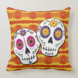 Sunshine Sugar Skulls Throw Pillows