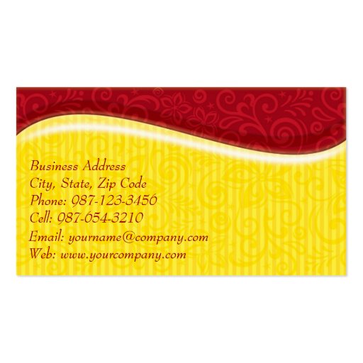 sunshine swirls business card (back side)