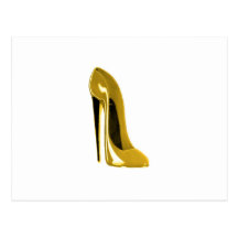 Sunshine Yellow Stiletto Shoe Postcard