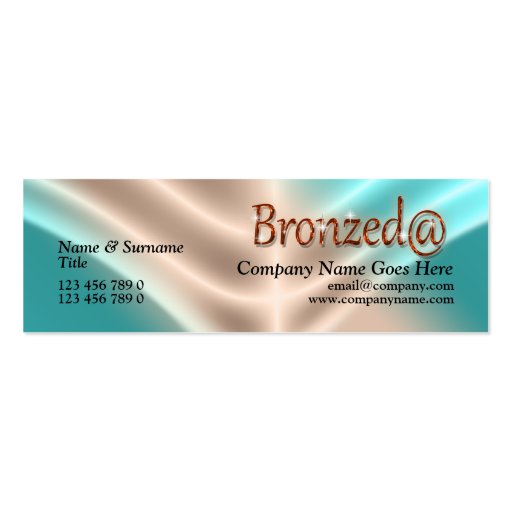 Suntan suntanning salon aqua bronze business cards (front side)