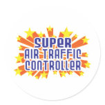 Super Air Traffic Controller Round Sticker