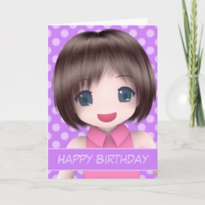 cute anime expressions. Super Anime Birthday Card by