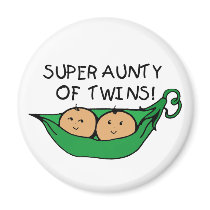 Super Aunty of Twins Pod Magnets