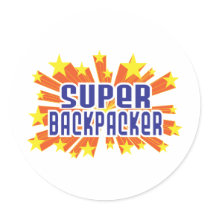 Super Backpacker Round Stickers