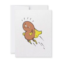 super bean cartoon character personalized invitations