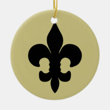 Super Black Fleur de lis Christmas Tree Ornaments