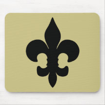 Super Black Fleur de lis Mousepads