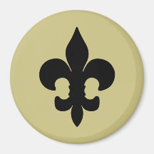 Super Black Fleur de lis Refrigerator Magnets