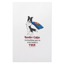 Super Border Collie Black Stationery Paper