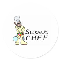 Super Chef Round Stickers