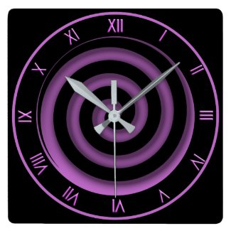 Super Cool Black and Orchid Spiral Wall Clock