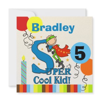 Super Cool Kid Customized Birthday Invites invitation