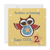 Super COOL Owl Birthday Party Invitation