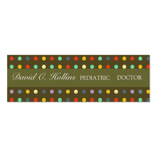 Super Cool Pediatric Doctor Business Card Template (front side)