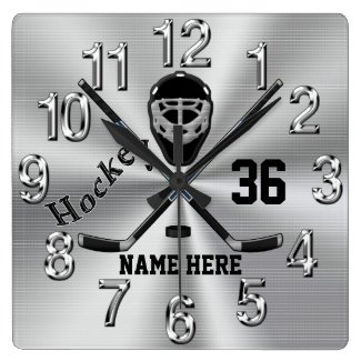Super Cool PERSONALIZED Hockey Clock for Boys