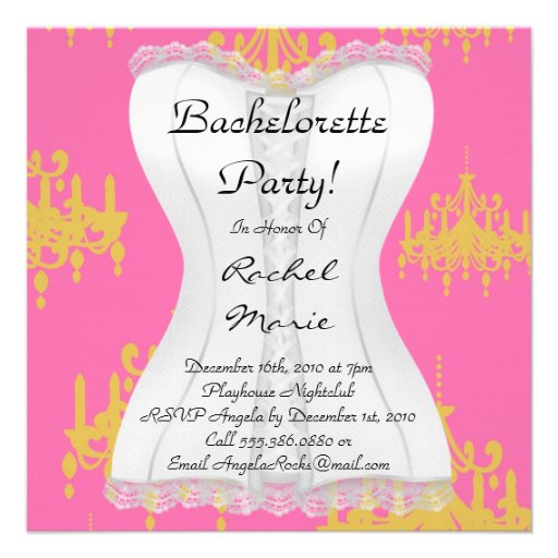Super Cute Bachelorette Party Custom Invitations