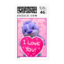 Super Cute Chipmunk Valentine Stamp