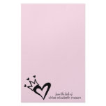 Super Cute Girly Girl Heart Doodles Stationery